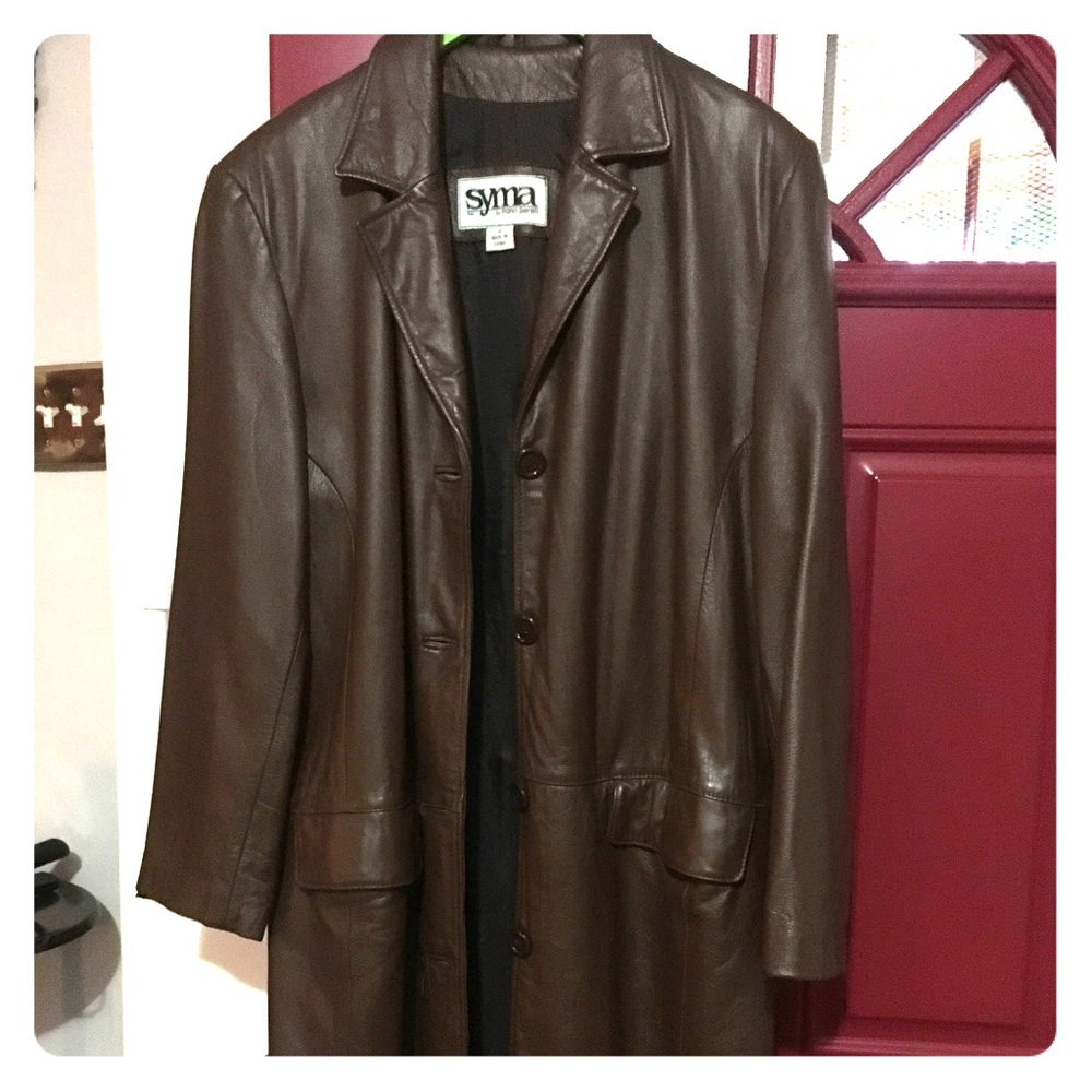 Genuine Leather Brown Coat
